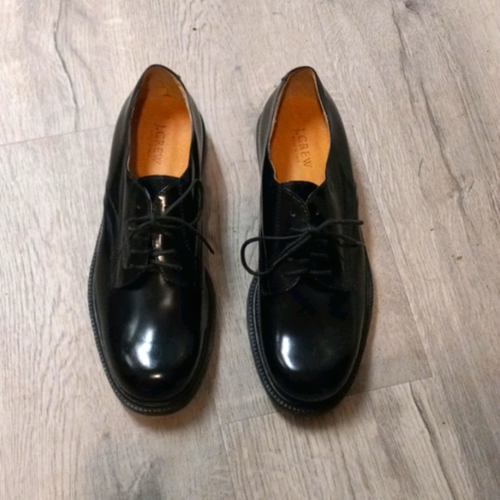 MENS J. CREW BLACK LEATHER TIE SHOES
